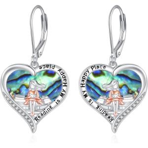 YFN 925 Sterling Silver Book/Animal/Flower Drop Dangle Earrings Earring Hypoallergenic Jewelry for Christmas Graduation Mother’s Day Birthday(A06 Book)