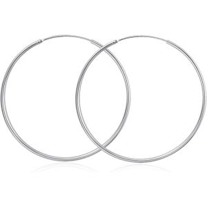YFN Hoop Earrings Sterling Silver Polished Round Circle Endless Earrings Diameter 20,30,40,50,60,70,80mm(Diameter 70mm Large Hoop Earrings)