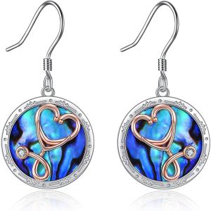 YFN Nurse Earrings for Women Sterling Silver Stethoscope Dangle Earrings Medical Jewelry for Doctor Nurse Medical Gifts for Nurse(Multi)