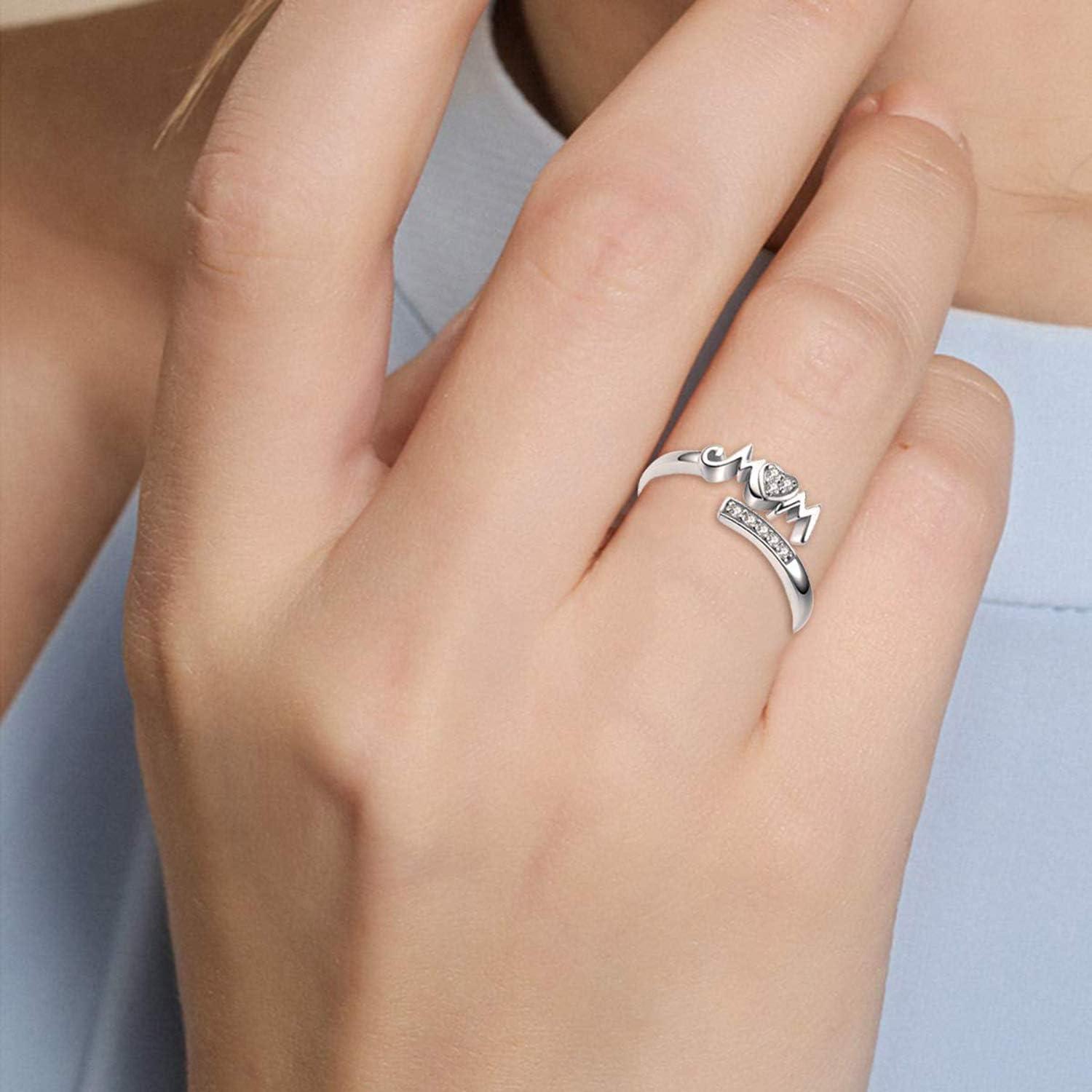 image:imageYFN 925 Sterling Silver Mom Rings Mothers Ring Women Jewelry for Mum
