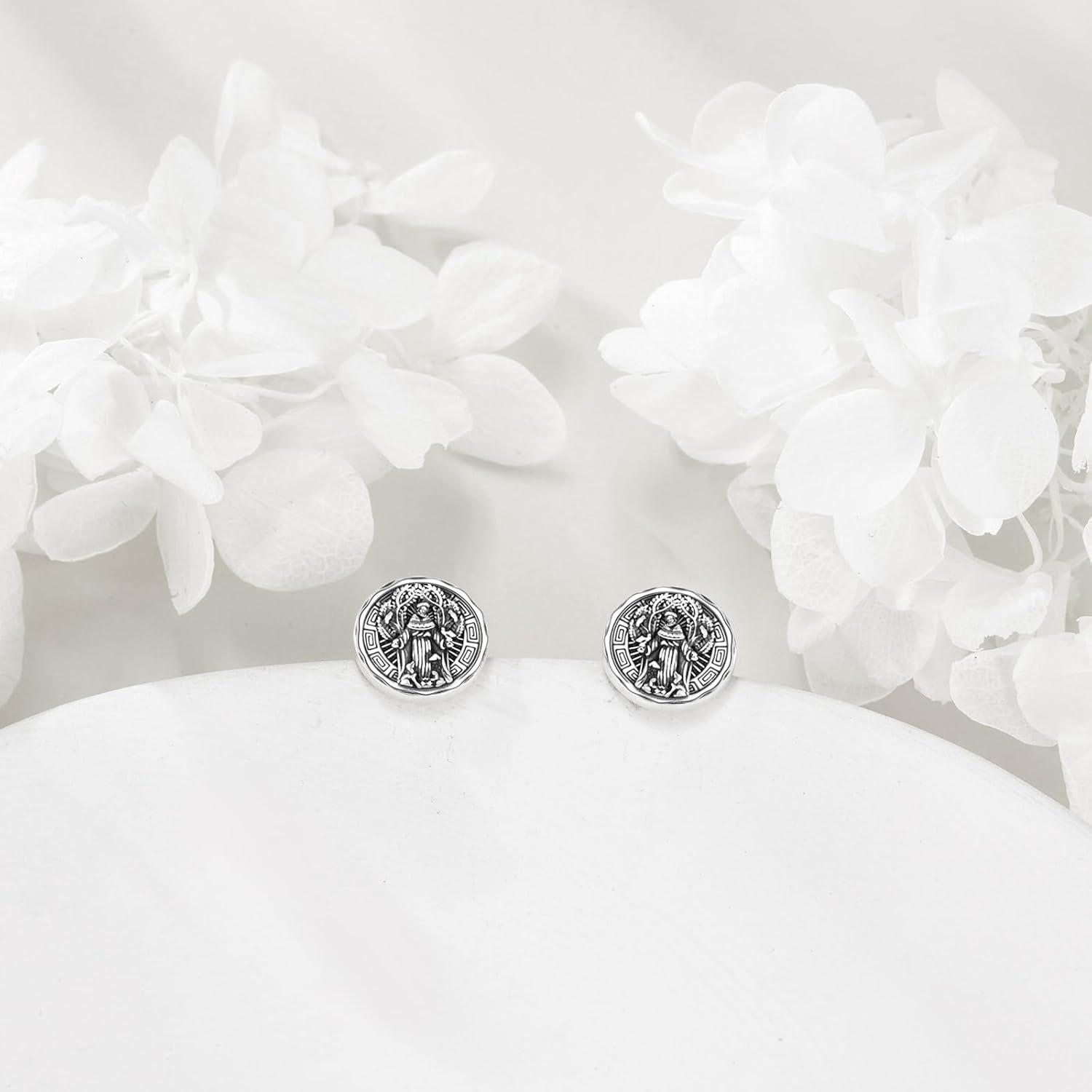 image:imageYFN Saint Michael Earrings Sterling Silver Religious Protector Earrings St Michael Archangel Jewelry Gifts for Women MenGSaint Francis