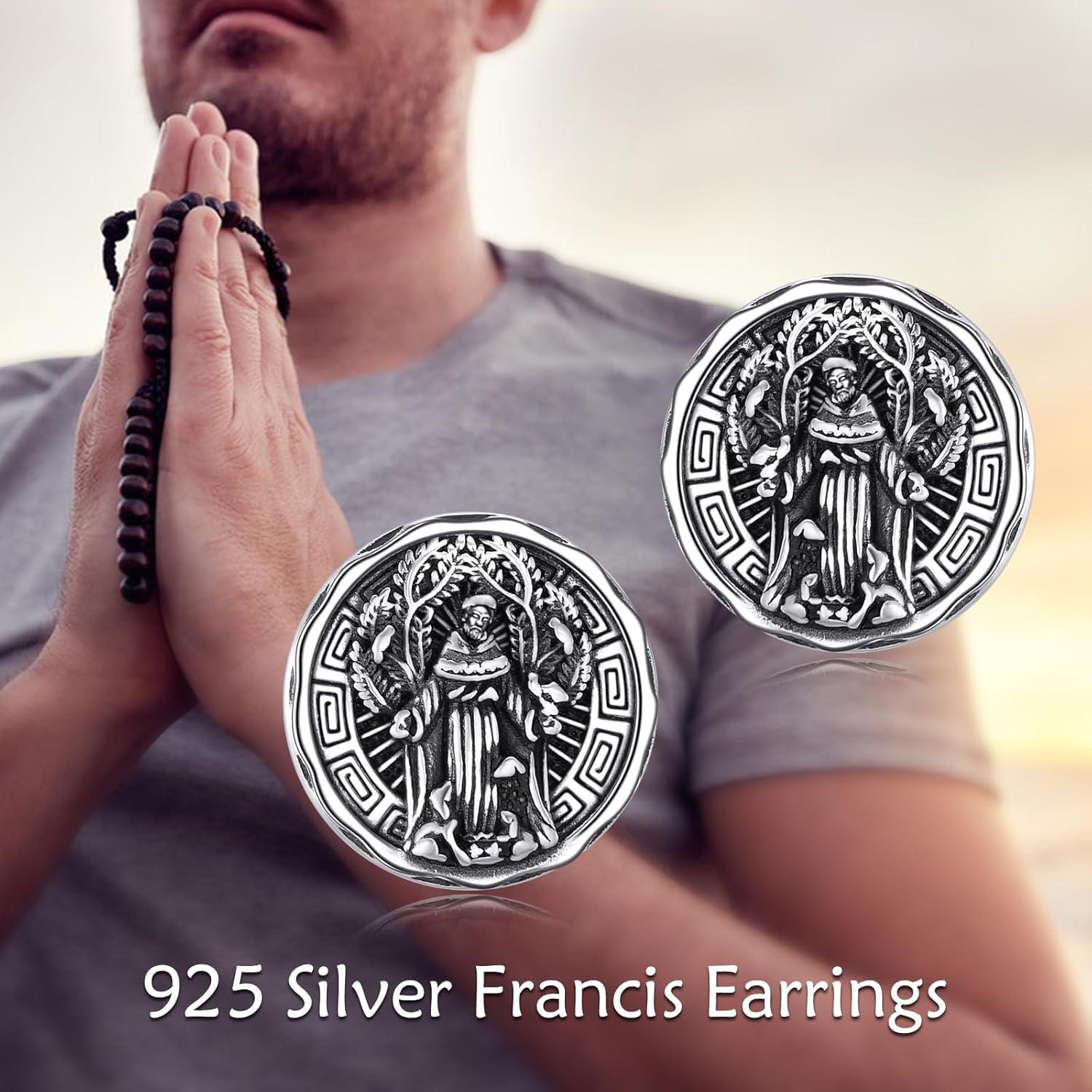 image:imageYFN Saint Michael Earrings Sterling Silver Religious Protector Earrings St Michael Archangel Jewelry Gifts for Women MenGSaint Francis