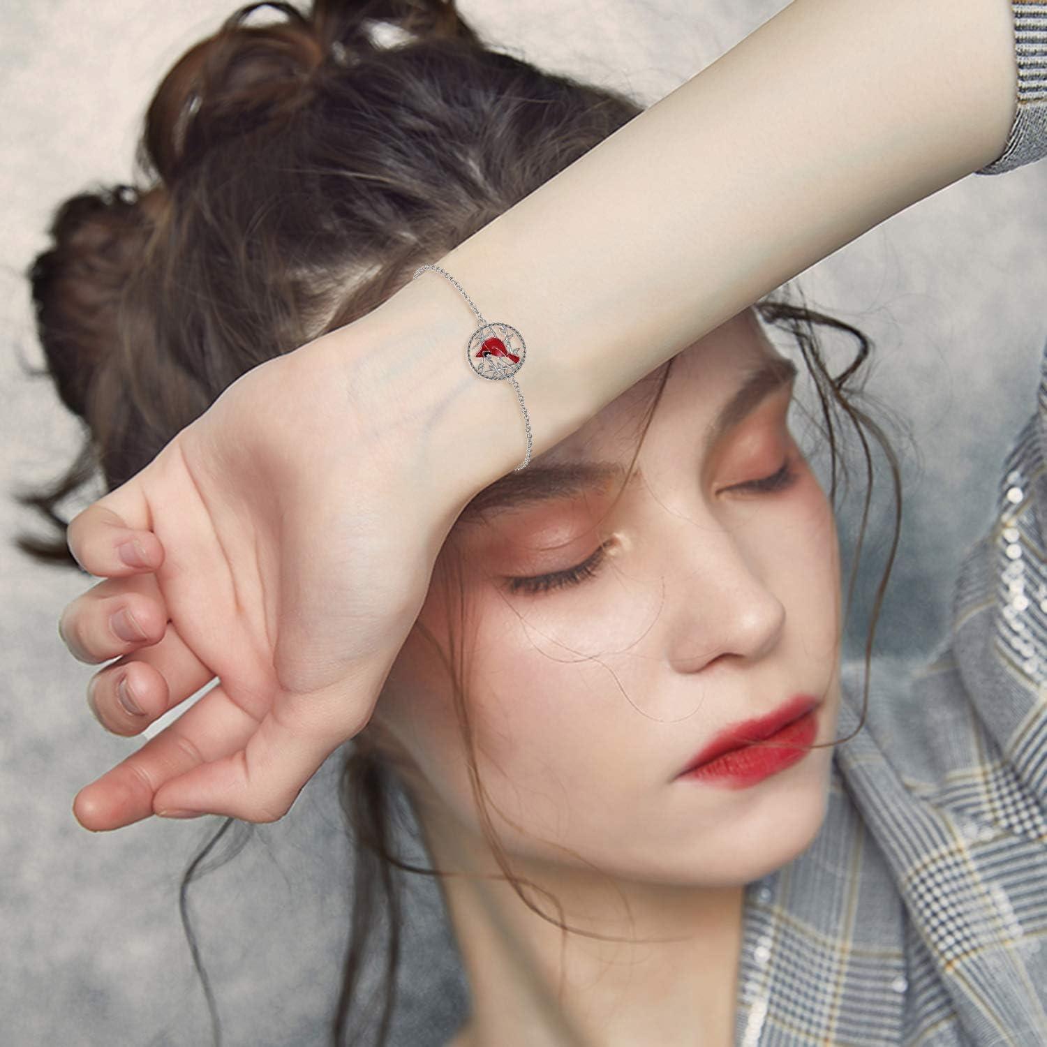 image:imageYFN Sterling Silver Bracelets SunflowerCardinalPaw PrintEvil Eye Gifts for WomenCardinal
