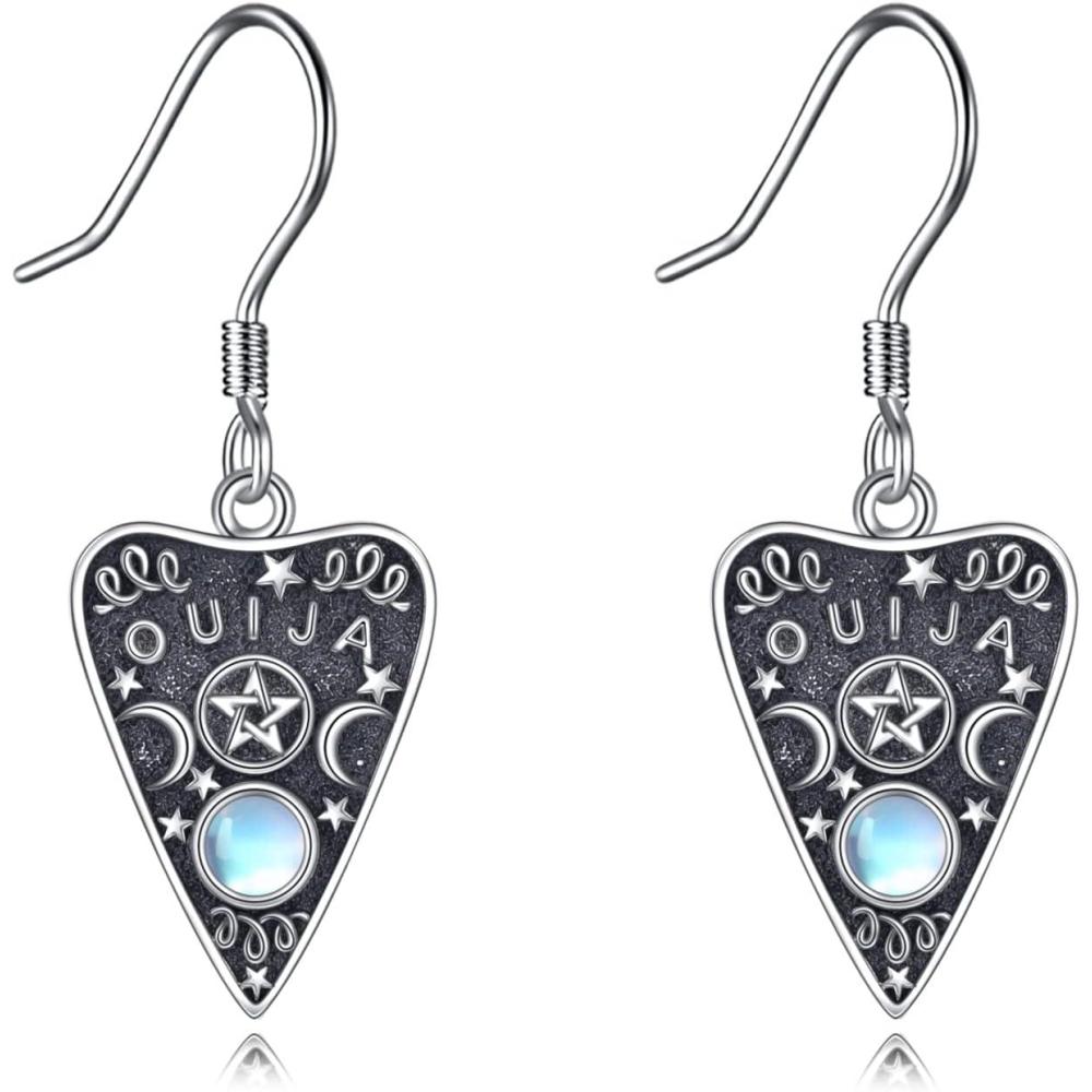 image:imageYFN Gothic Earrings Sterling Silver Voodoo DollOuija Board Earrings Goth Wiccan Jewelry Witchy Gifts for WomenOuija Board