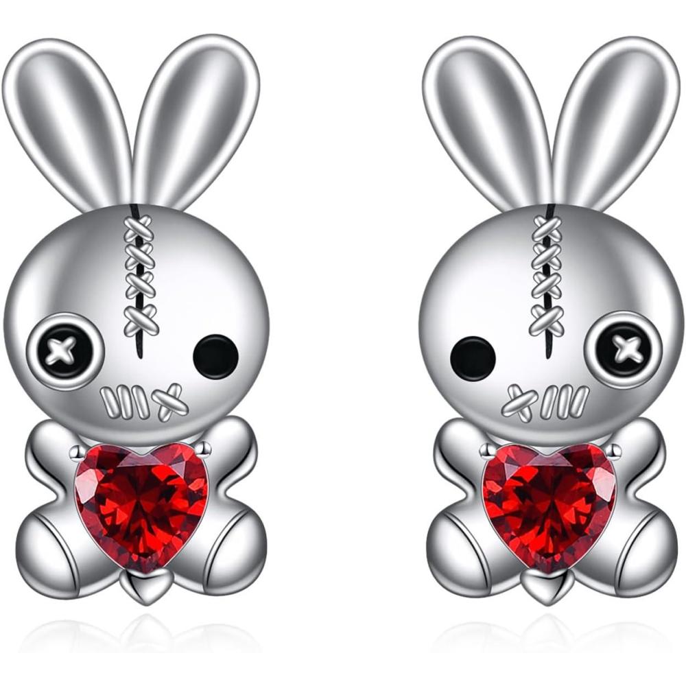 image:imageYFN Gothic Earrings Sterling Silver Voodoo DollOuija Board Earrings Goth Wiccan Jewelry Witchy Gifts for WomenVoodoo Bunny