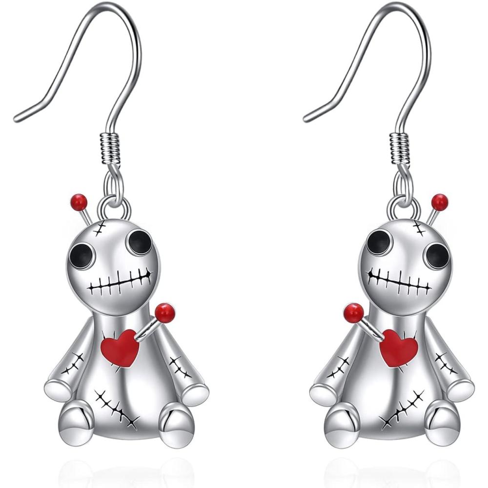 image:imageYFN Gothic Earrings Sterling Silver Voodoo DollOuija Board Earrings Goth Wiccan Jewelry Witchy Gifts for WomenVoodoo Dangle