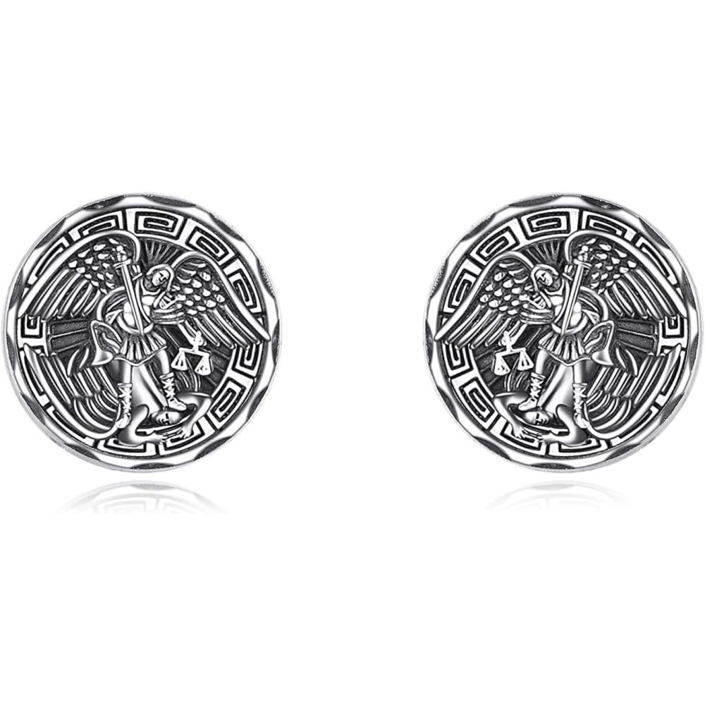image:imageYFN Saint Michael Earrings Sterling Silver Religious Protector Earrings St Michael Archangel Jewelry Gifts for Women MenASt Michael Stud