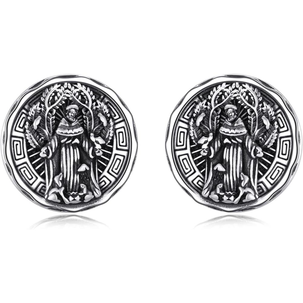 image:imageYFN Saint Michael Earrings Sterling Silver Religious Protector Earrings St Michael Archangel Jewelry Gifts for Women MenGSaint Francis