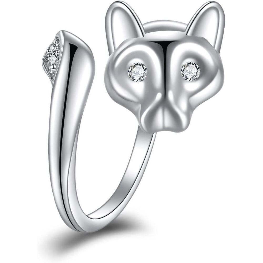 image:imageYFN Sterling Silver Animal Rings Adjustable Open Rings Jewelry Gifts For Women MenCat