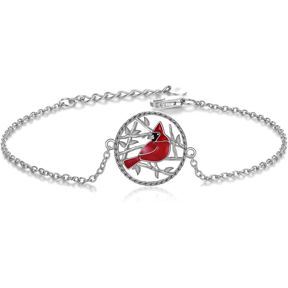 image:imageYFN Sterling Silver Bracelets SunflowerCardinalPaw PrintEvil Eye Gifts for WomenCardinal