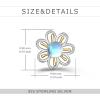 Flower Moonstone Earrings Sterling Silver Stud Earrings Moonstone Jewelry for Women Hypoallergenic Earrings for Sensitive Ears(Daisy)