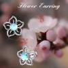 Flower Moonstone Earrings Sterling Silver Stud Earrings Moonstone Jewelry for Women Hypoallergenic Earrings for Sensitive Ears(Plumeria)