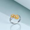 Sunflower Rings Sterling Silver Wedding Band Sun Flower Gifts for Women Birthday(6)