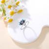 YFN 925 Sterling Silver Mountain/Mushroom/Mermaid Ring Adjustable Open Rings Jewelry for Women Girls(Lotus)