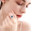YFN 925 Sterling Silver Mountain/Mushroom/Mermaid Ring Adjustable Open Rings Jewelry for Women Girls(Lotus)