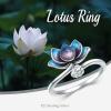 YFN 925 Sterling Silver Mountain/Mushroom/Mermaid Ring Adjustable Open Rings Jewelry for Women Girls(Lotus)