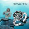 YFN 925 Sterling Silver Mountain/Mushroom/Mermaid Ring Adjustable Open Rings Jewelry for Women Girls(Mermaid)