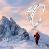 YFN 925 Sterling Silver Mountain/Mushroom/Mermaid Ring Adjustable Open Rings Jewelry for Women Girls(Mountain(Mustard Seed))