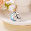 YFN 925 Sterling Silver Mountain/Mushroom/Mermaid Ring Adjustable Open Rings Jewelry for Women Girls(Mushroom Moon)