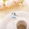 YFN 925 Sterling Silver Mountain/Mushroom/Mermaid Ring Adjustable Open Rings Jewelry for Women Girls(Mushroom Moon)