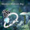 YFN 925 Sterling Silver Mountain/Mushroom/Mermaid Ring Adjustable Open Rings Jewelry for Women Girls(Mushroom(Moonstone))