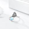 YFN 925 Sterling Silver Mountain/Mushroom/Mermaid Ring Adjustable Open Rings Jewelry for Women Girls(Mushroom(Moonstone))