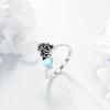 YFN 925 Sterling Silver Mountain/Mushroom/Mermaid Ring Adjustable Open Rings Jewelry for Women Girls(Mushroom(Moonstone))