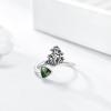YFN 925 Sterling Silver Mountain/Mushroom/Mermaid Ring Adjustable Open Rings Jewelry for Women Girls(Mushroom(Moss Agate))