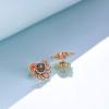 YFN 925 Sterling Silver Sunflower Stud Earrings Hypoallergenic Flower Earring Jewelry Gift for Women(Rose Gold)
