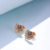 YFN 925 Sterling Silver Sunflower Stud Earrings Hypoallergenic Flower Earring Jewelry Gift for Women(Rose Gold)