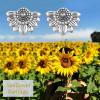 YFN 925 Sterling Silver Sunflower Stud Earrings Hypoallergenic Flower Earring Jewelry Gift for Women(Silver)