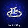 YFN 925 Sterling Silver Zodiac Sign Rings 12 Constellation Adjustable Ring Zodiac Jewelry Gift for Women(Gemini)