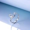 YFN 925 Sterling Silver Zodiac Sign Rings 12 Constellation Adjustable Ring Zodiac Jewelry Gift for Women(Leo)