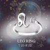 YFN 925 Sterling Silver Zodiac Sign Rings 12 Constellation Adjustable Ring Zodiac Jewelry Gift for Women(Leo)