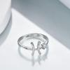 YFN 925 Sterling Silver Zodiac Sign Rings 12 Constellation Adjustable Ring Zodiac Jewelry Gift for Women(Pisces)