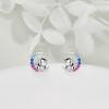 YFN Animal Moon Stud Earrings Sterling Silver Cute Animal Earrings for Women(Cow)