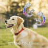 YFN Animal Moon Stud Earrings Sterling Silver Cute Animal Earrings for Women(Dog)