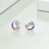 YFN Animal Moon Stud Earrings Sterling Silver Cute Animal Earrings for Women(Fox)