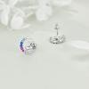 YFN Animal Moon Stud Earrings Sterling Silver Cute Animal Earrings for Women(French Bulldog)