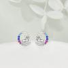 YFN Animal Moon Stud Earrings Sterling Silver Cute Animal Earrings for Women(French Bulldog)