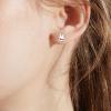 YFN Animal Moon Stud Earrings Sterling Silver Cute Animal Earrings for Women(Red Eye Bunny)
