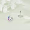 YFN Animal Moon Stud Earrings Sterling Silver Cute Animal Earrings for Women(Squirrel)