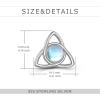 YFN Celtic Knot Earrings 925 Sterling Silver Moonstone Stud Hypoallergenic Trinity Earrings Jewelry Gift for Women(Moonstone-White)