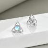 YFN Celtic Knot Earrings 925 Sterling Silver Moonstone Stud Hypoallergenic Trinity Earrings Jewelry Gift for Women(Moonstone-White)