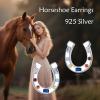 YFN Lucky Horseshoe Earrings 925 Sterling Silver Western Stud Earrings for Women Birthday Gift(Silver-Horseshoe Stud Earring)