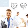 YFN Nursing Themed Stud Earrings Sterling Silver Jewelry Gift for Nurse(Stethoscope)