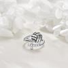 YFN Sport Ring Sterling Silver Cross Adustable Ring Never Give Up Jewelry Gifts for Women(Volleyball)