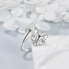 YFN Sterling Silver Animal Rings Adjustable Open Rings Jewelry Gifts For Women Men(Cat)