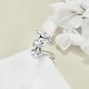 YFN Sterling Silver Animal Rings Adjustable Open Rings Jewelry Gifts For Women Men(Two Cat)