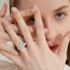 YFN Sterling Silver Animal Rings Adjustable Open Rings Jewelry Gifts For Women Men(Two Cat)